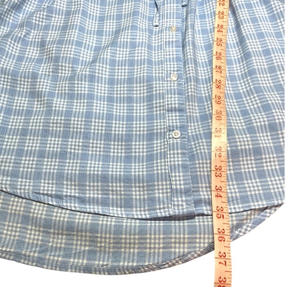 JAPNA 100% Cotton Plaid Short Sleeve Shirt Dress Button Front Hi-Lo Hem Sz XL - Picture 6 of 7